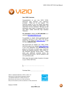 Manual VIZIO VO32L LCD Television