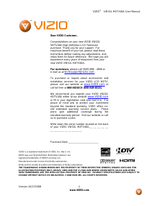 Manual VIZIO VW32L LCD Television