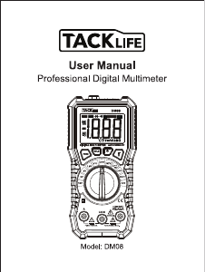 Mode d’emploi Tacklife DM08 Multimètre