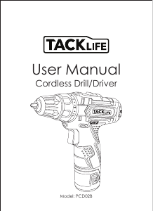 Manual Tacklife PCD02B Drill-Driver