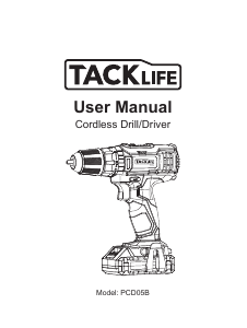 Manual de uso Tacklife PCD05D Atornillador taladrador