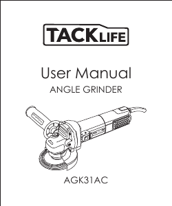 Manual Tacklife AGK31AC Angle Grinder