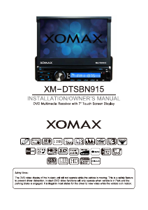 Manual XOMAX XM-DTSBN915 Car Radio