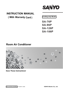 Manual Sanyo SA-76P Air Conditioner