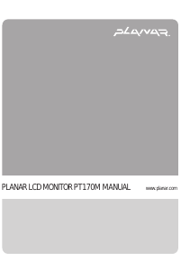 Manual Planar PT170M LCD Monitor