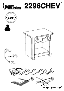 説明書 Parisot 2296CHEV Alice ベッドサイドテーブル