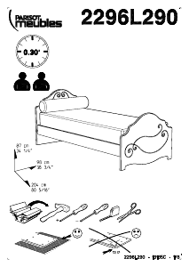 説明書 Parisot 2296L290 Alice ベッドフレーム