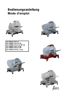 Mode d’emploi Fero H9320 long Trancheuse