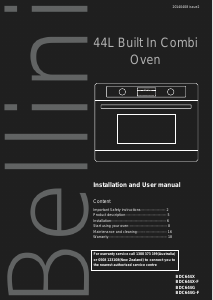Manual Bellini BDC644G-F Oven