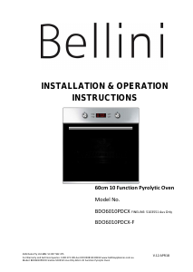 Manual Bellini BDO6010PDCX Oven