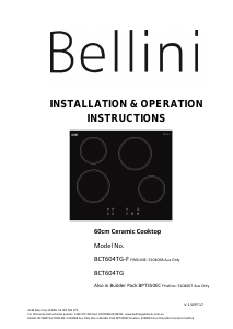 Manual Bellini BCT604TG Hob