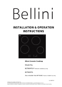Manual Bellini BCT604TG-F Hob