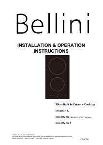 Manual Bellini BDC302TG-F Hob
