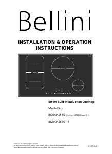 Manual Bellini BDI904SFBG –F Hob