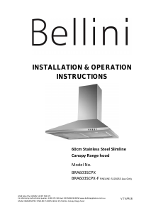 Manual Bellini BRA603SCPX Cooker Hood