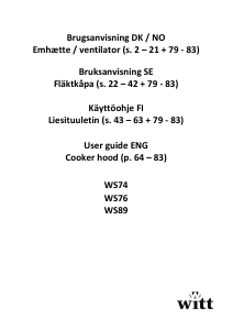 Bruksanvisning Witt WS89 Kjøkkenvifte