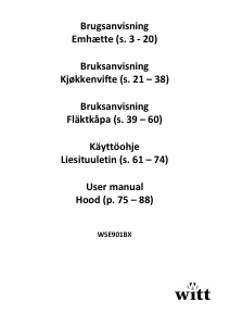 Bruksanvisning Witt WSE901BX Kjøkkenvifte