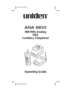 Manual Uniden ANA 9610 Wireless Phone