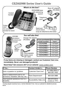 Manual Uniden CEZAI 2998 Wireless Phone