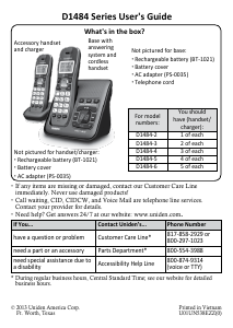 Manual Uniden D1484 Wireless Phone