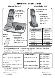 Handleiding Uniden D1680 Draadloze telefoon