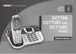 Manual Uniden DCT 758 Wireless Phone