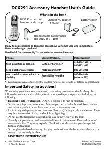 Manual Uniden DCX 291 Wireless Phone