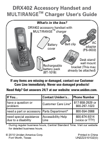 Manual Uniden DRX 402 Wireless Phone