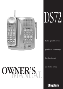 Manual Uniden DS 72 Wireless Phone