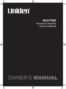 Manual Uniden DSS 7905 Wireless Phone