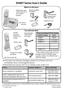 Manual Uniden DXC 309 Wireless Phone