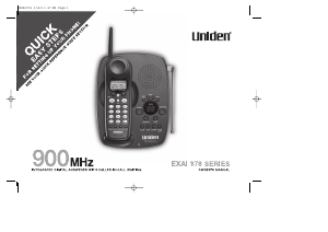 Manual Uniden EXAI 378 Wireless Phone