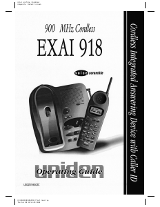 Manual Uniden EXAI 918 Wireless Phone