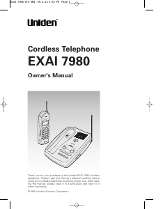 Manual Uniden EXAI 7980 Wireless Phone