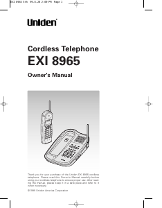 Manual Uniden EXI 8965 Wireless Phone