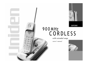 Manual Uniden EXP 2900 Wireless Phone