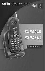 Manual Uniden EXP 4540 Wireless Phone