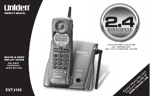 Manual Uniden EXT 3165 Wireless Phone