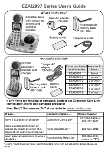 Manual Uniden EZAI 2997 Wireless Phone