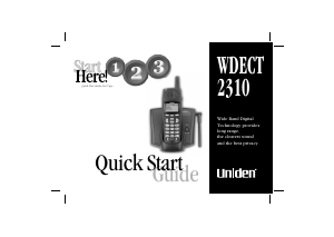 Manual Uniden WDECT 2310 Wireless Phone