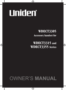 Manual Uniden WDECT 3305 Wireless Phone