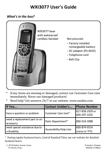 Manual Uniden WXI 3077 Wireless Phone