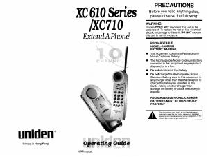 Manual Uniden XC 610 Wireless Phone