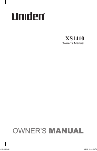Manual Uniden XS 1410 Wireless Phone