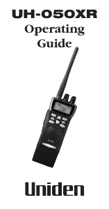 Manual Uniden UH050XR Walkie-talkie