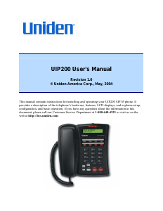 Manual Uniden UIP 200 IP Phone