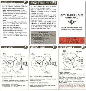 Manual Stührling DT Movement