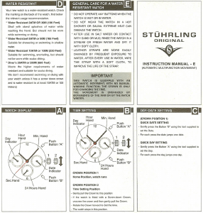 Manual Stührling E Movement