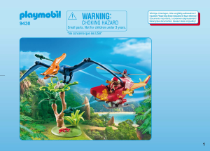 Käyttöohje Playmobil set 9430 The Explorers Helikopteri ja lentosaurus