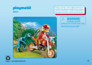 Bruksanvisning Playmobil set 9431 The Explorers Motocross-sykkel med Velociraptor